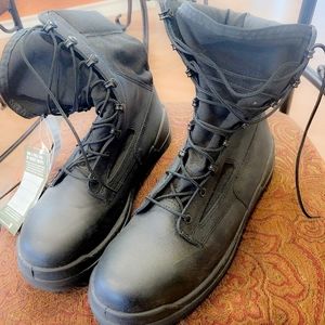 Navy Black Steel Toe Combat boots